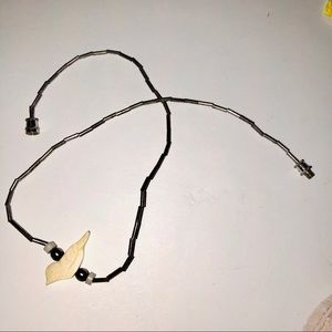 ❣️4/$15 Boho LiquidSilver CarvedBone Bird Necklace